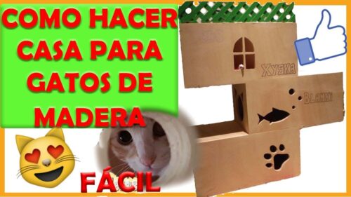 casas para gatos cajas madera diy48